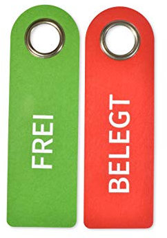 SynMe 5 x 2 FREI BELEGT Türhänger aus Filz - Mit Metal-Schutzring - Beidseitig Bedruckt: Vorderseite FREI Rückseite BELEGT - Badezimmer Schlafzimmer - Statusanzeiger - Vielseitig einsetzbar (5)