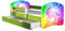 ACMA Kinderbett Jugendbett mit Einer Schublade und Matratze Grün mit Rausfallschutz Lattenrost II 140x70 160x80 180x80 (18 Pony Regenbogen, 180x80 + Bettkasten)