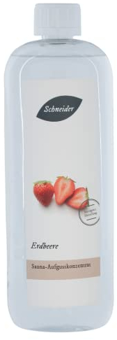 Saunabedarf Schneider Sauna Aufguss Konzentrat - Erdbeere, wohltuender Saunaaufguss & langanhaltendes Dufterlebnis mit naturreinen, ätherischen Öle, 1000ml