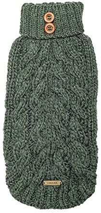 CHIARA Stylischer Hundepullover kleine Hunde und mittelgroße Hunde - Jade - handgefertigt aus hochwertigen Materialien - weich, warm und komfortabel, Grün