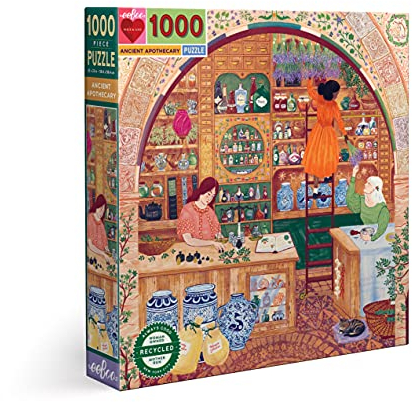 eeBoo Chat 1000 Teile Ancient Apothecary-Farbiges recyceltem Karton-Puzzle Einer Alten Apothekerei-PZTAPO