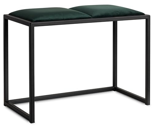 Ferro Sitzbank Schwarz 64,5 cm - Garderobenbank für Flur im Loft-Stil | Handgefertigte Verarbeitung praktische Sitzgelegenheit beim An- und Ausziehen von Schuhen, ideal für den täglichen Gebrauch