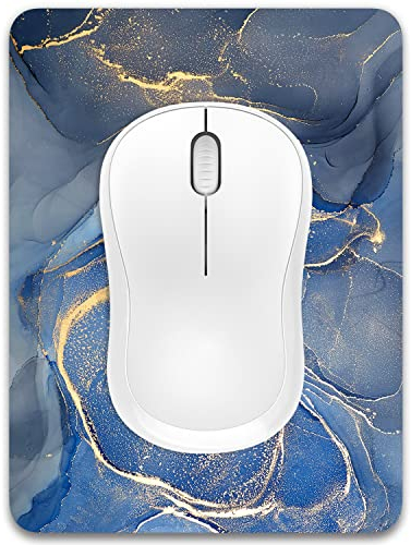 Dapesuom Small Mouse Pad, Mini Mouse Pad 15x20 cm, Non-Slip Rubber Waterproof Mouse Mat, Cute MousePad for Women Kids Men Wireless Mouse Laptops Keyboard Tray Home Office Travel, Gray Gold Marble