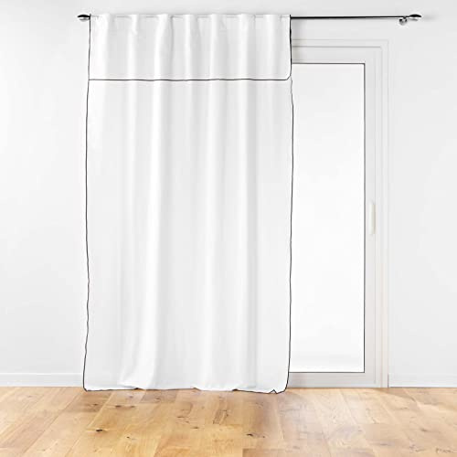 Douceur d'Intérieur, Vorhang mit verdeckten Schlaufen, mit Volant (140 x 240 cm), Mistraline, weiß, recycelte Baumwolle