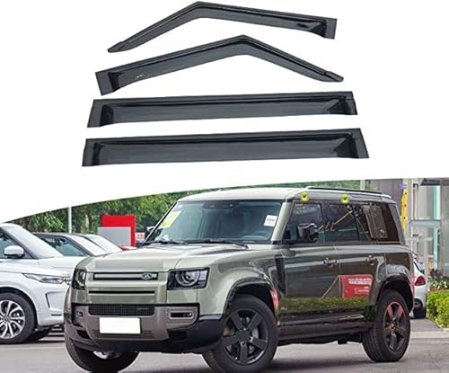 4 Piezas Deflectores de Viento Coche para Land Rover Defender 90/110 2020-2023, Ventanas Laterales Delantera Trasera Protector de Humo de Lluvia Visera Deflector de Aire