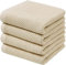 BW&HM Geschirrtücher Baumwolle Geschirrhandtücher Küchentücher Küchenhandtücher Spültücher 4er Set 33x74 cm Beige