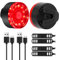 2 Piezas Luz Trasera de Bicicleta Recargable USB, 5 Modos Rojo Luz LED Bici Impermeable, Faro Trasero Bici para Casco, Cochecito de bebé, Mochila, Tienda de Camping, Collar-Mascotas, Scooter-niños