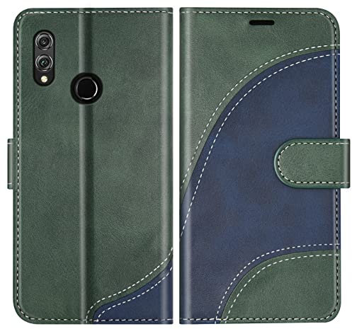 BoxTii Coque pour Huawei Honor 8X, Portefeuille Etui en Cuir PU, Magnétique Protection Housse Coque pour Huawei Honor 8X, Vert