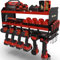 Toolganize Garage Power Tool Organizer, Wall-Mounted Storage Rack & Charging Station, Heavy-Duty for Workshop & Garage Tools, Large 6-Pack, Milwaukee Red.