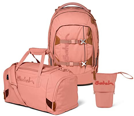 satch Pack Pencil Slider Edition Schulrucksack Set 3tlg. mit Sporttasche (Nordic Coral)