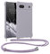 kwmobile Necklace Case kompatibel mit Google Pixel 6a Hülle - Cover mit Kordel zum Umhängen - Silikon Schutzhülle Purple Cloud