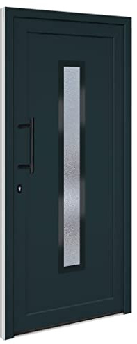 vidaXL Haustür, Tür mit verstellbarer Scharniere, Eingangstür mit einem 5 Pilzkopfverriegelungen, Vordertür Wohnungstür, Anthrazit PVC