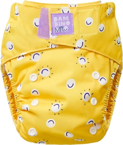 Bambino Mio, revolutionäre wiederverwendbare Windel - Nachhaltige, waschbare, chemiefreie Öko-Stoffwindel für Neugeborene bis ins Kleinkindalter - Smile