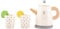 New Classic Toys - Kettle Set - Wooden Pretend Play Tea Set - Includes Kettle, Mint Leaf, Lemon Slice, Two Cups - Fun and Educational Toy for Kids