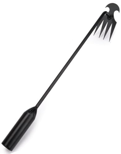 Hoopever Extracteur de mauvaises herbes, 50,8 cm, outil de désherbage manuel à 4 griffes, outil de désherbage manuel pour jardin, cour, plantation de ferme, moulage monobloc en acier inoxydable