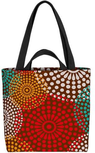 VOID Kreise Afrika Inka Muster Tasche 33x33x14cm,15l Einkaufs-Beutel Shopper Einkaufs-Tasche Bag