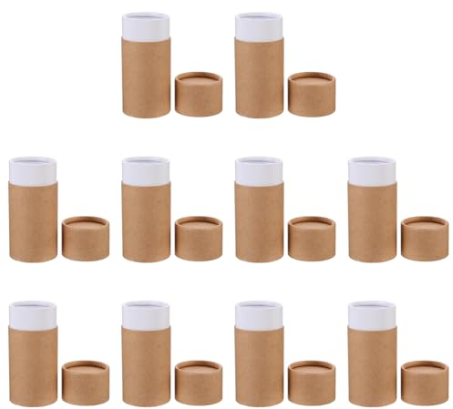 10pcs Kraft Paper Jar Tube Empty Cardboard Boxes Essential Oil Bottle Packaging Box with Lid for Tea Coffee Cosmetic 100ml Brown