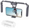 Zeadio Stabilisateur de smartphone en aluminium, support de trépied pliable pour téléphone portable, fabrication de films, vlogging, stabilisateur de téléphone pour iPhone et smartphones Android