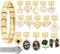 MJARTORIA Italian Charm Bracelet Set Gold Silber 9mm, Armband mit Italian Style Charms für Damen, DIY Abnehmbar Module für Italienische Armbänder, Geschenk für Herren Frauen Jungen Mädchen
