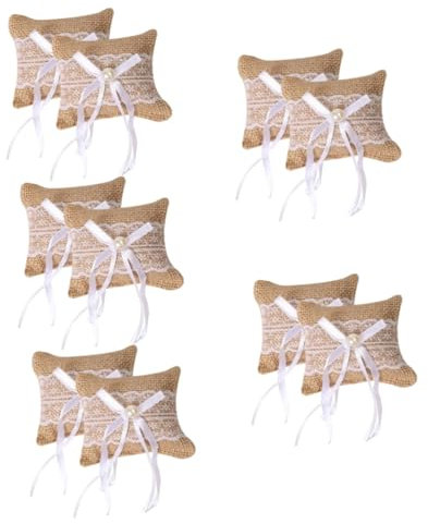 Ciieeo 10 STK für Eheringe Willkommenstütenfüller für Hochzeiten Verlobungsring hochzeitslaken wedlock nupsis Eheringkissen Hochzeitsgeschenk Perle Kopfkissen kleines Spitze