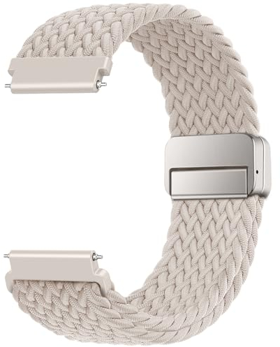 Yoohoo 20mm Nylon Armband für Samsung Galaxy Watch 7/5/4 Active 2 und Garmin vivoactive3 5, Sport Band für Damen und Herren