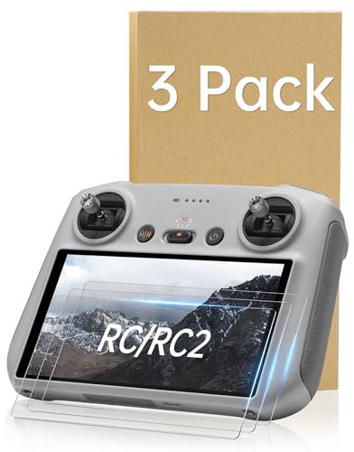 LKTOP 3 Stück Mini 4 Pro Glas-Displayschutzfolie, HD gehärtetes RC/RC 2 Fernbedienung, Displayschutzfolie für DJI Mini 4 Pro/Air 3/Mavic 3 Pro/Mini 3 Pro/Air 2S Controller-Zubehör