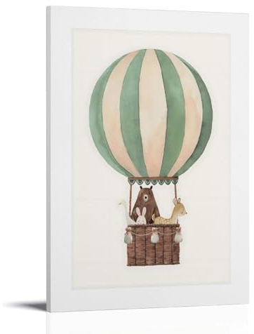 TSIDDKA Poster The Green Balloon Ride Poster, Wohnzimmer, Schlafzimmer, Dekoration, moderne ästhetische Wandkunst, Poster, Geschenk für Freunde, Rahmen-Stil, 20 x 30 cm