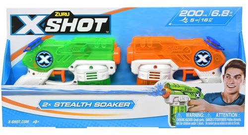 Zuru 2er Pack Kleine Stealth Wasserschleuder - Kompakte Größe, Hohe Leistung, Langlebiges Design, Ideal für Kinder und Erwachsene