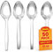 Shefa 50 Clear Teaspoons, Heavy Duty Teaspoons, Microwave-Safe Teaspoon 4 Long for Birthday, Parties, Camping