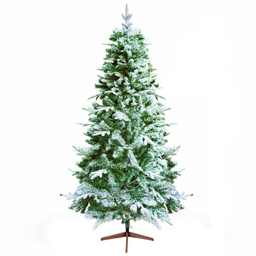 Donder - Albero di Natale innevato effetto realistico in PE e PVC ø99x210H, 658 rami