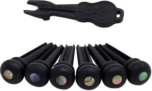 Chevilles de chevalet de guitare acoustique en ébène avec extracteur de broches de chevalet de rechange pour guitare