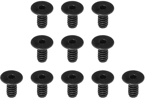 PATIKIL #6-32 x 1/4 Pouce Vis Tête Cylindrique Six Pans Creux, 10 Pack Boulons Fraisés Tête Plate Entraînement Hexagonal Vis Filetage Complet Grossier Unc Oxyde Noir Grade 10.9