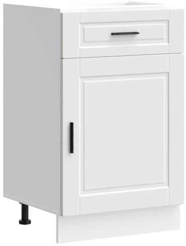 vidaXL Küchenunterschrank Porto Weiß Holzwerkstoff, Spülenunterschrank, Schrank Küche, Lagerschrank, Unterschrank für Küche, Küchenzeile