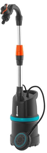 Gardena Rain Barrel Pump 4000/1 with Cable: Submersible Pressure Pump with Integrated Filter, Flow Rate 4000 l/h, regulating Valve for Adjusting The Water Tightness (1762-28)