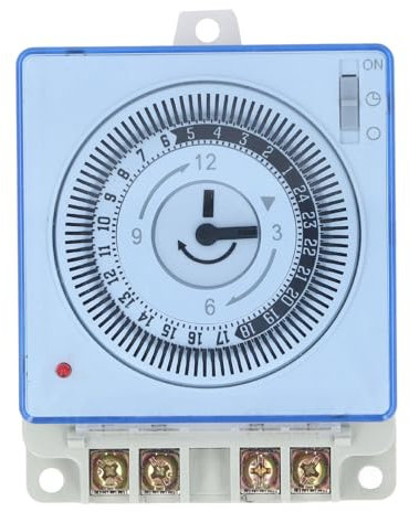 Interruttore Orario Meccanico 24 Ore con Spegnimento Automatico e Facile Installazione - Modulo Temporizzazione Rapido per Casa Ufficio Elettrico