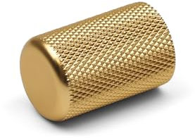 Gold Knurled Cabinet Knob Small Textured Brass Cylinder Button Pull 18mm Diameter Kitchen Cupboard Door Drawer Furniture Upcycle Handle