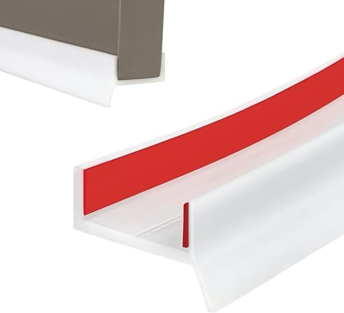 Flintronic Joint Plinthe Cuisine Profil D’étanchéité pour Socle Cuisine pour Plinthe de 15mm 16mm 17mm pour Bas de Sous Placard(Blanc, 5M)