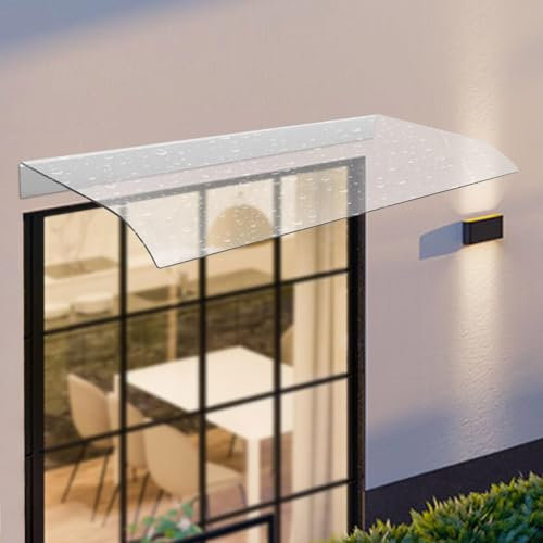 JFUTD Toldo De Policarbonato Transparente for Puerta, con Protección UV, Insonorizado Y Resistente A La Lluvia, Marquesinas Exterior for Ventanas, Puertas(50x180cm/20 x71)