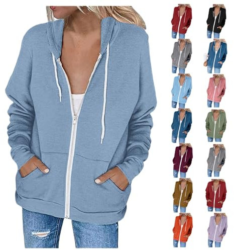 YCBMINGCAN Sale-Angebote Damen Sweatjacke Kapuzenpullover Langarm Hoodies Sweatshirt Kapuzenjacke Lässige Outdoor Hoodie Mantel Leicht taillierte Elegant Herbst Sweatshirts Jacke mit Kapuze