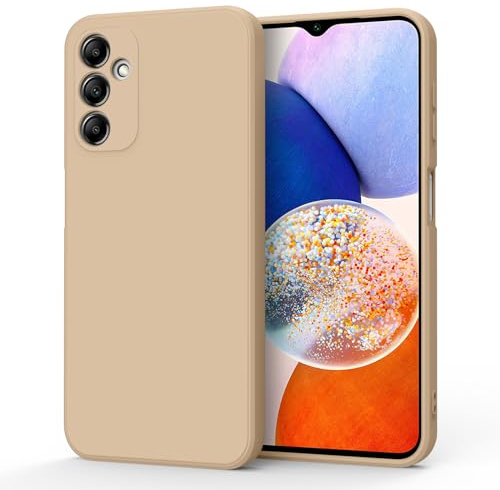 Yisica Silicone Case for Samsung Galaxy A14 Case, Silky-Soft Touch Gel Rubber Cover, Full Protective Shockproof Liquid Bumper Cover for Samsung Galaxy A14 Brown
