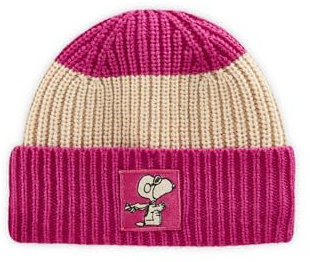 CODELLO Peanuts Strickmütze aus weicher Wollmischung mit Snoopy-Patch (DE/NL/SE/PL, Alphanumerisch, Einheitsgröße, pink)