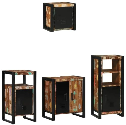 vidaXL Cabinet Set - Wall Shelf for Your Living Room Ideal for an Urban and Industrial Look Modern and Super Practical, Perfect for Organising