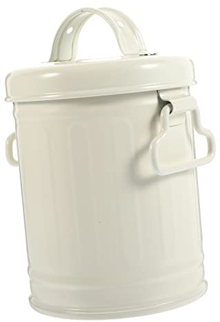 NOLITOY Mini Metall Eimer Mit Deckel Großer Schreibtisch-aufbewahrungsbehälter Für Stifte Und Kosmetik Vielseitiger Kleiner Eisen Eimer Für Büro Haushalt Und Schminkutensilien Weiß