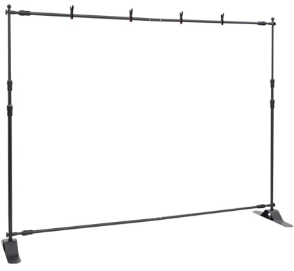 Verstellbarer Fotohintergrund Ständer 3,3x2,6m – Höhenverstellbares Hintergrundsystem für Fotostudio, Produktfotografie, Videoshootings mit Tragetasche & Clips – Robustes Metallgestell