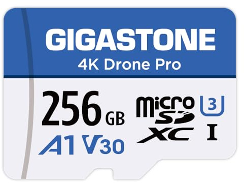 GIGASTONE 256GB Micro SD Card, 4K Drone Pro, MicroSDXC for Wyze Cam, Security Camera, DJI Drone or Action Camera, 4K Video Recording, UHS-I U3 A1 V30, 100MB/s, with Adapter