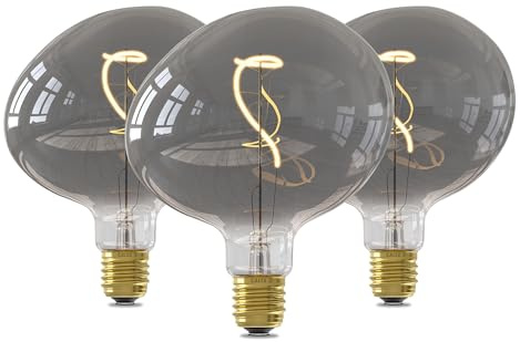 CALEX XXL LED Lampe E27, Titanium, Filament, 70lm, 1800K Warmweißes Licht, 3er-Pack