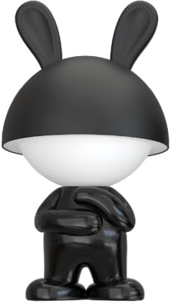Luxus Europe - Nachtlampe Kinderzimmer Mouse Schwarz - Kabelloses LED-Nachtlicht für Kinder – USB-C wiederaufladbar – 7 RGB-Farben – Tischlampe fürs Kinderzimmer