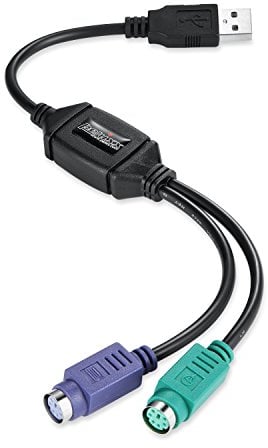 Perixx PERIPRO-401 Cavo da PS2 a USB, per tastiera e mouse con interfaccia PS2, supporta lo switch KVM, con USB IC integrato