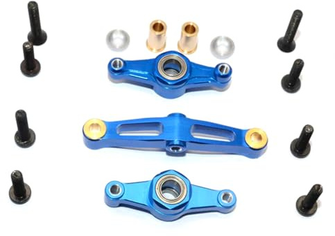 GPM for Tamiya TT-02 Tuning Teile Aluminium Steering Assembly with Bearing - 1 Set Blue