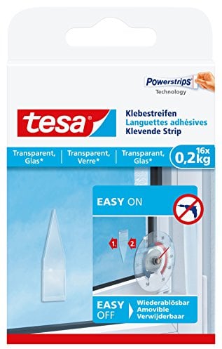 tesa Klebestreifen zum Befestigen auf transparentem Untergrund z.B. Glas, 0,2 kg Halteleistung